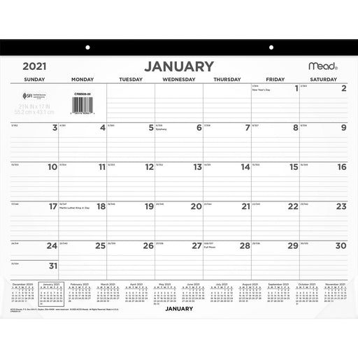 Mead Compact Monthly Desk Pad Calendar
