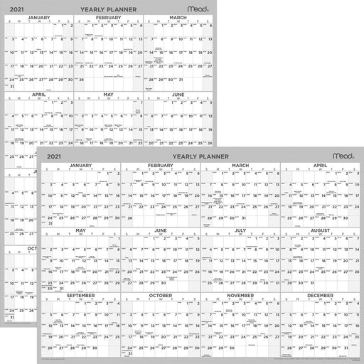 Mead Erasable Yearly Wall Calendar