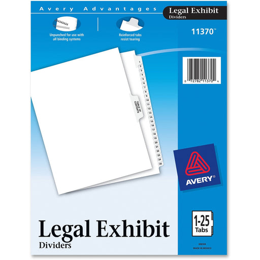 Avery® Premium Collated Legal Dividers Avery® Style, Letter Size, 1-25 & Table of Contents Tab Set (11370)