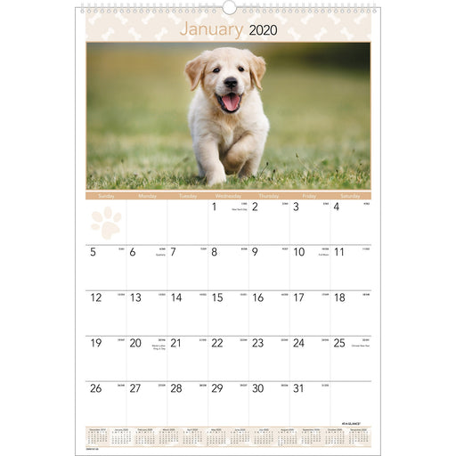 At-A-Glance Puppies Monthly Wall Calendar