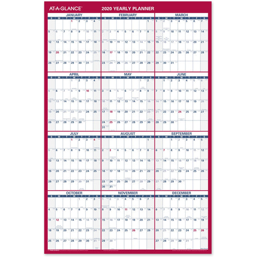 At-A-Glance Erasable/Reversible Yearly Wall Planner