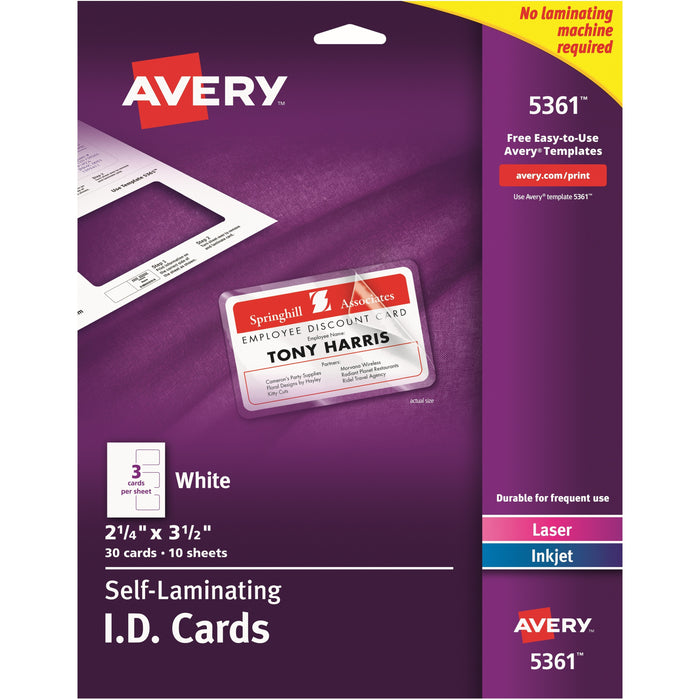 Avery® Laminated I.D. Cards