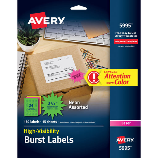 Avery® Neon Burst Labels