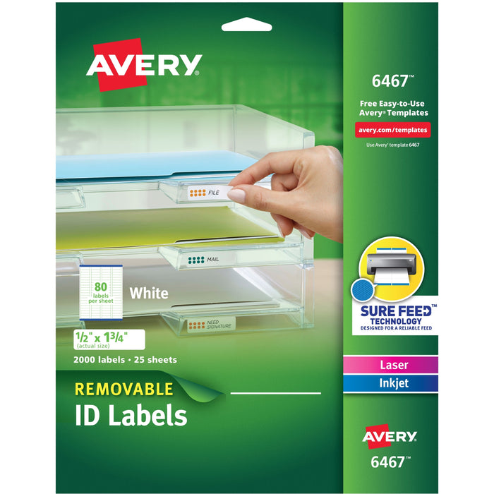 Avery® Removable I.D. Laser/Inkjet Labels