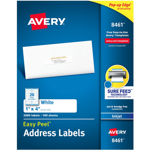 Avery® Easy Peel White Inkjet Mailing Labels