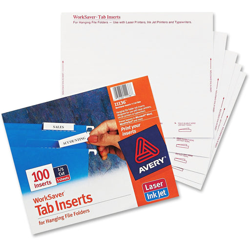 Avery® Printable Tab Inserts for Hanging File Folders