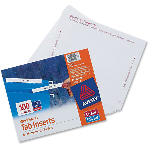 Avery® Printable Tab Inserts for Hanging File Folders