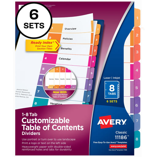 Avery® Ready Index Custom TOC Binder Dividers