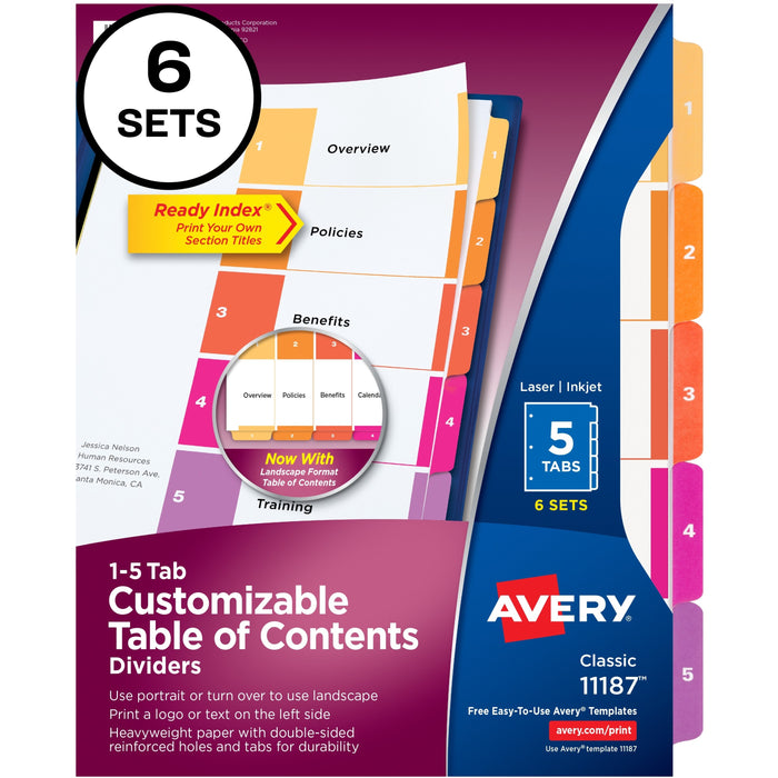 Avery® Ready Index Custom TOC Binder Dividers