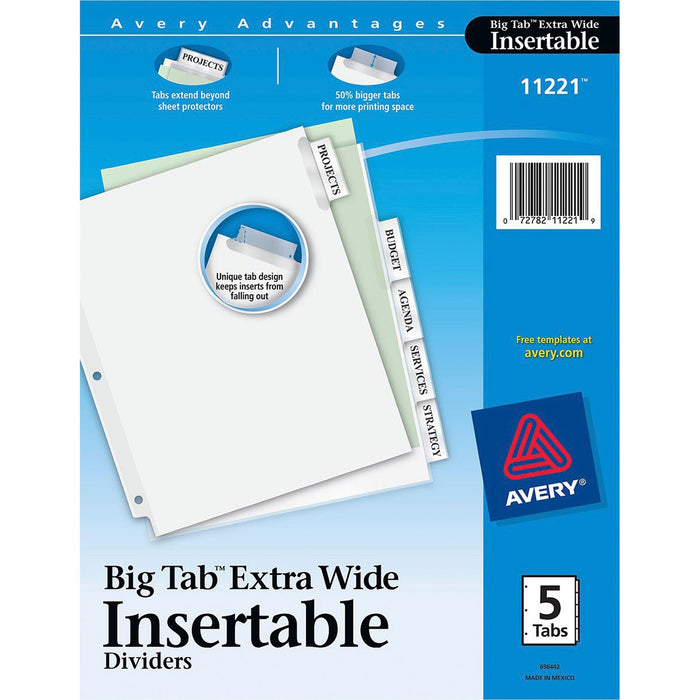 Avery® Big Tab Extra-Wide Insertable Dividers