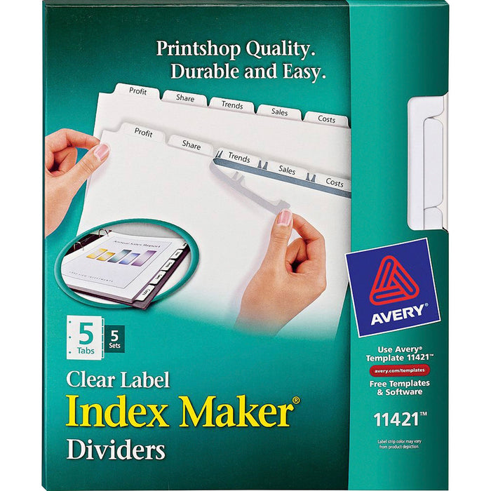 Avery® Print & Apply Clear Label Dividers - Index Maker Easy Peel Printable Labels