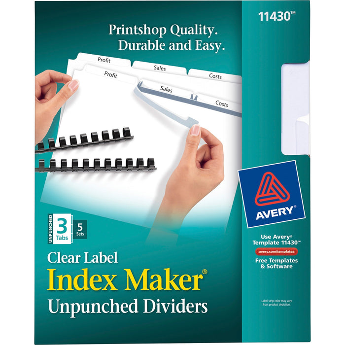 Avery® Print & Apply Label Unpunched Dividers - Index Maker Easy Apply Label Strip