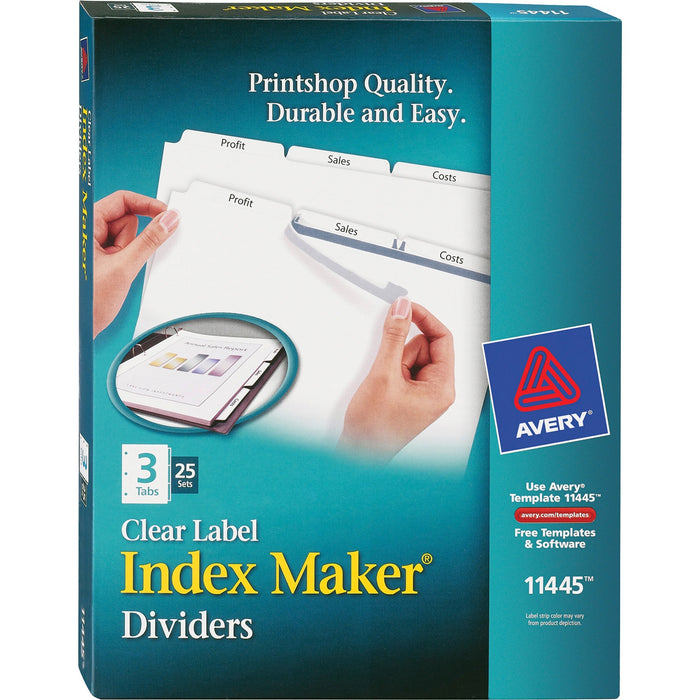 Avery® Print & Apply Clear Label Dividers - Index Maker Easy Apply Label Strip