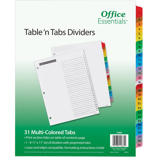 Avery® Table 'N Tabs Daily Dividers