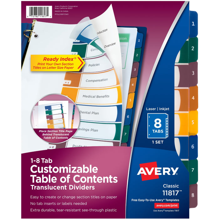 Avery® Ready Index Customizable TOC Binder Dividers