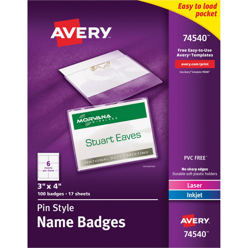 Avery® Laser, Inkjet Laser/Inkjet Badge Insert