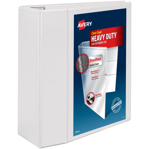 Avery® Heavy-Duty View 3 Ring Binder, 5" One Touch EZD Rings, White