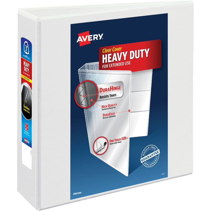 Avery® Heavy-Duty View 3 Ring Binder, 3" One Touch EZD Rings, White