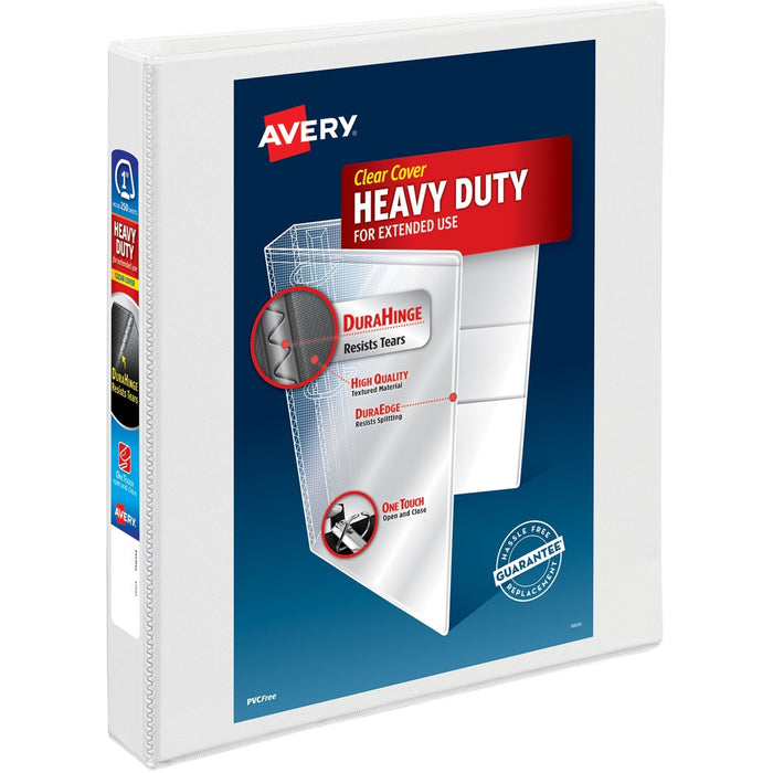 Avery® Heavy-Duty View 3 Ring Binder, 1" One Touch EZD Rings, White