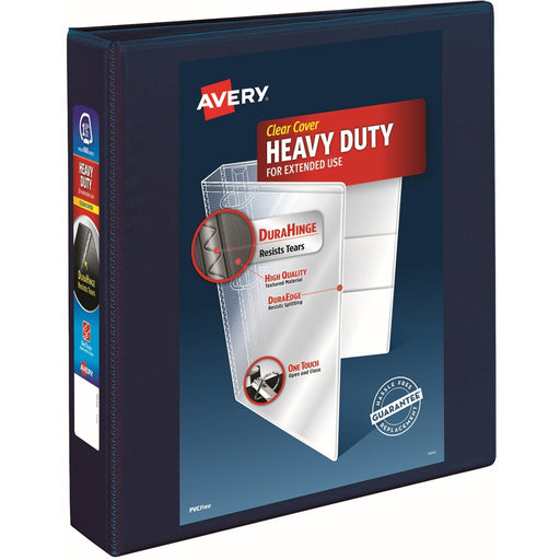 Avery® Heavy-Duty View 3 Ring Binder, 1.5" EZD Rings, Navy Blue