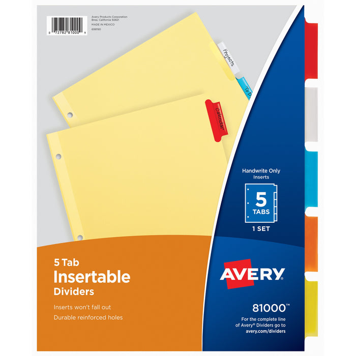 Avery® 3-Hole 5-Tab Dividers
