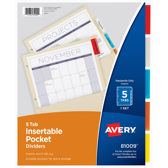 Avery® Insertable 5-Tab Dividers