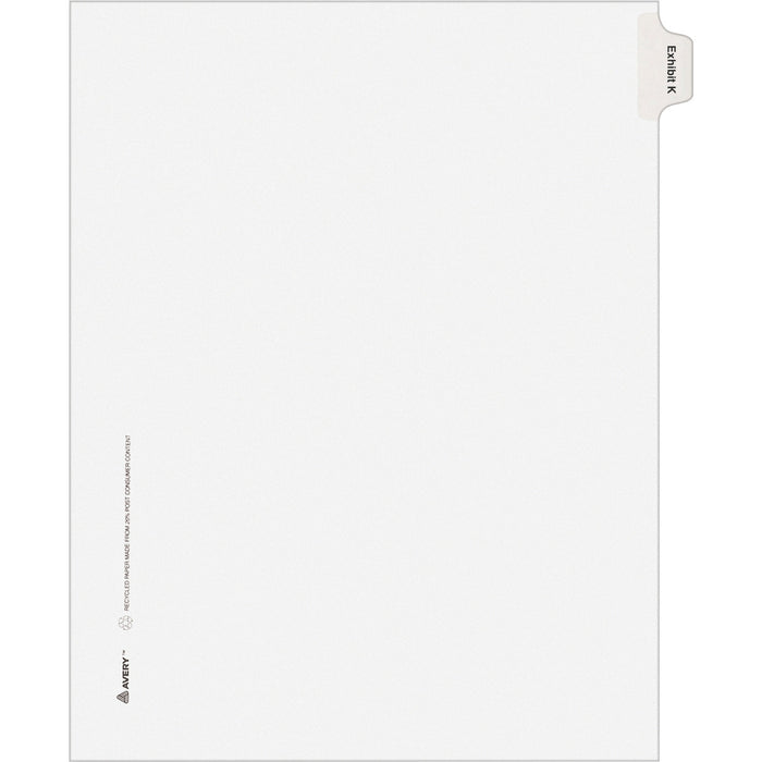 Avery® Individual Legal Dividers Allstate(R) Style, Letter Size, Side Tab EXHIBIT K (82117)