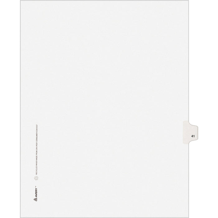 Avery® Individual Legal Dividers Allstate(R) Style, Letter Size, Side Tab #41 (82239)