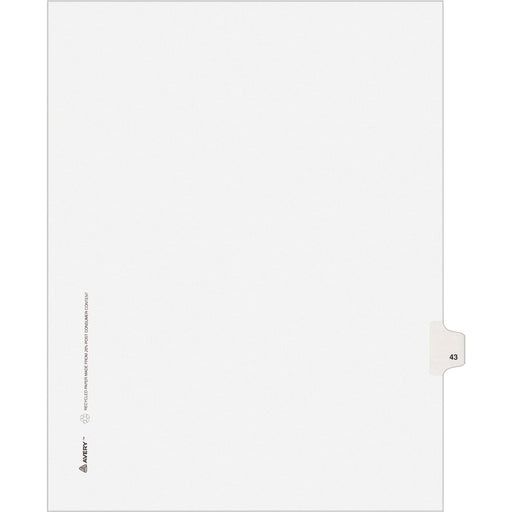 Avery® Individual Legal Dividers Allstate(R) Style, Letter Size, Side Tab #43 (82241)