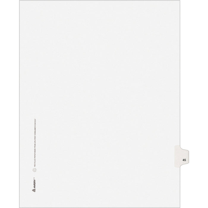 Avery® Individual Legal Dividers Allstate(R) Style, Letter Size, Side Tab #45 (82243)