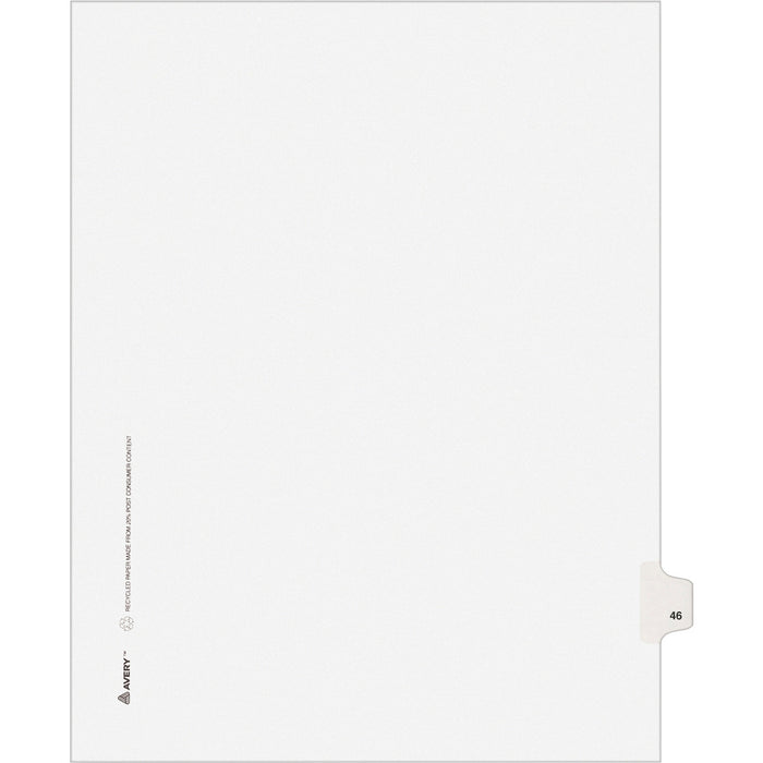 Avery® Individual Legal Dividers Allstate(R) Style, Letter Size, Side Tab #46 (82244)