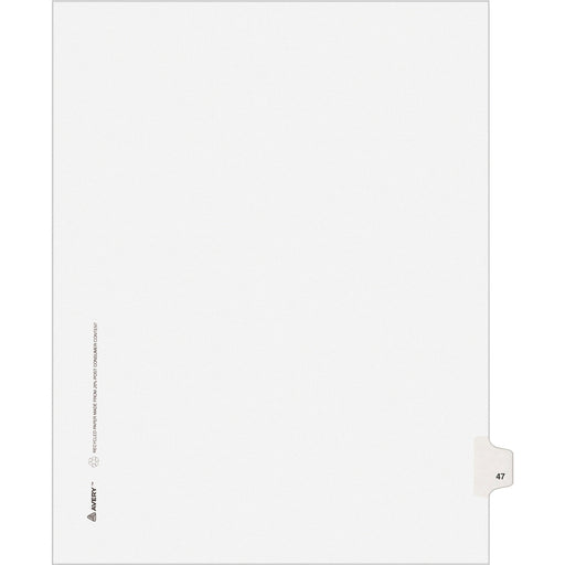 Avery® Individual Legal Dividers Allstate(R) Style, Letter Size, Side Tab #47 (82245)