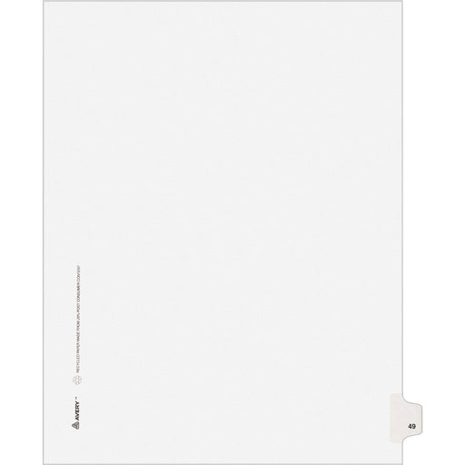 Avery® Individual Legal Dividers Allstate(R) Style, Letter Size, Side Tab #49 (82247)