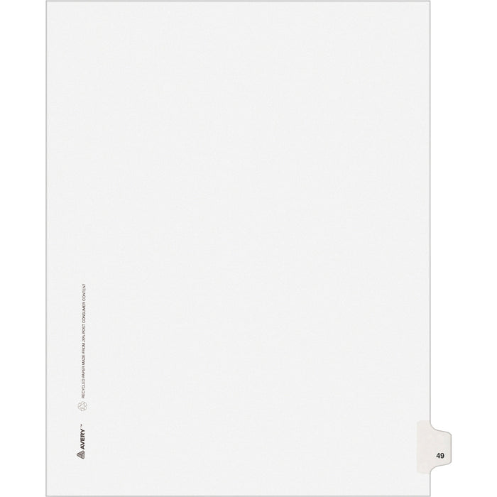 Avery® Individual Legal Dividers Allstate(R) Style, Letter Size, Side Tab #49 (82247)