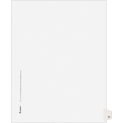 Avery® Individual Legal Dividers Allstate(R) Style, Letter Size, Side Tab #50 (82248)