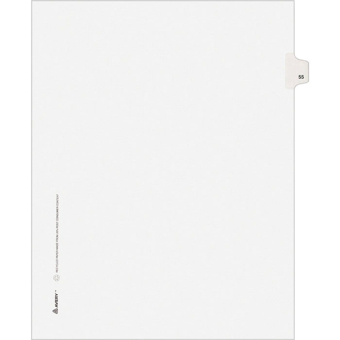 Avery® Individual Legal Dividers Allstate(R) Style, Letter Size, Side Tab #55 (82253)