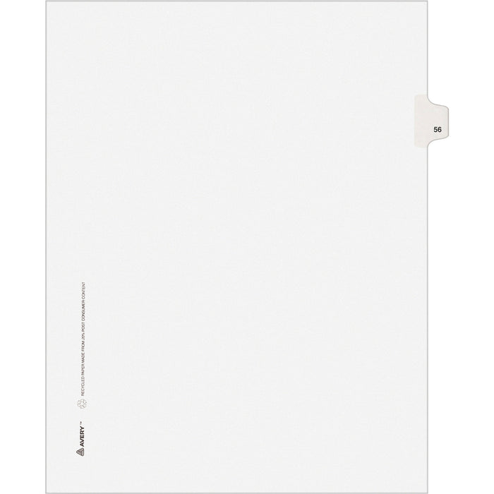 Avery® Individual Legal Dividers Allstate(R) Style, Letter Size, Side Tab #56 (82254)