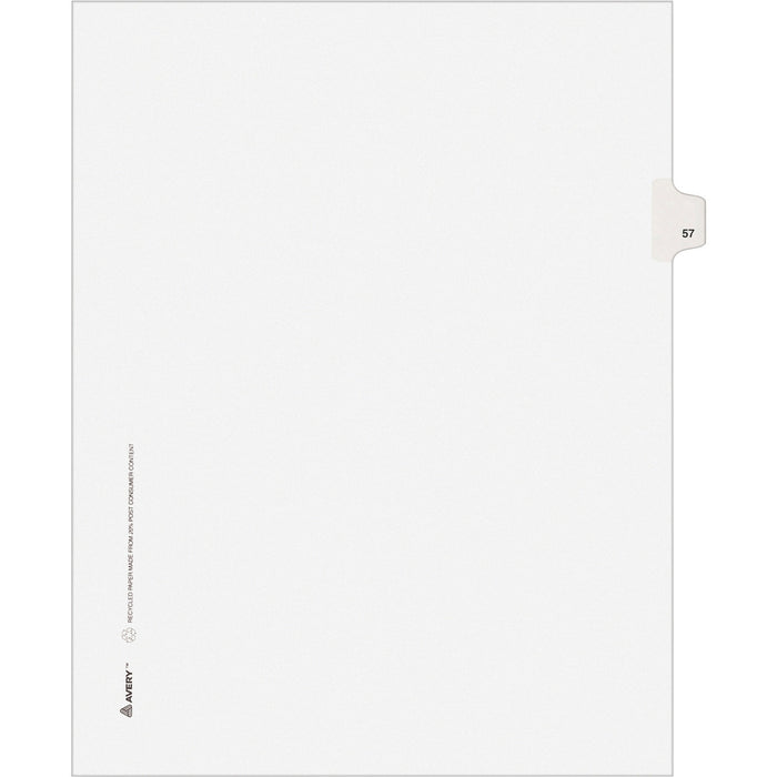 Avery® Individual Legal Dividers Allstate(R) Style, Letter Size, Side Tab #57 (82255)