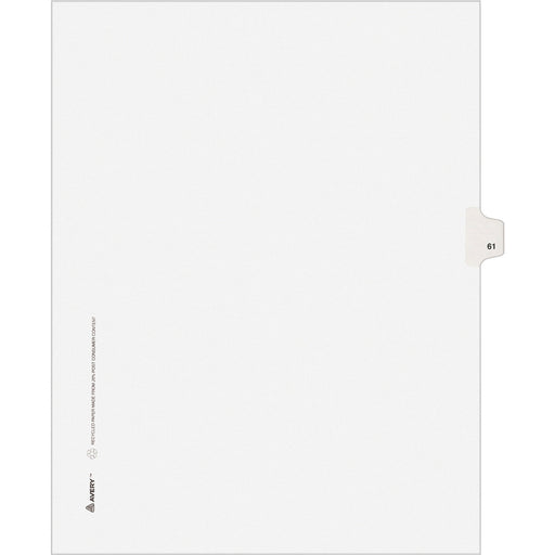 Avery® Individual Legal Dividers Allstate(R) Style, Letter Size, Side Tab #61 (82259)