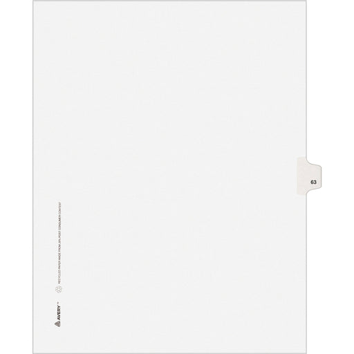 Avery® Individual Legal Dividers Allstate(R) Style, Letter Size, Side Tab #63 (82261)