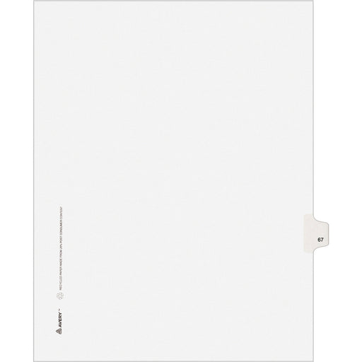 Avery® Individual Legal Dividers Allstate(R) Style, Letter Size, Side Tab #67 (82265)