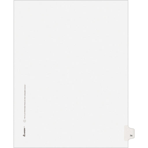 Avery® Individual Legal Dividers Allstate(R) Style, Letter Size, Side Tab #74 (82272)