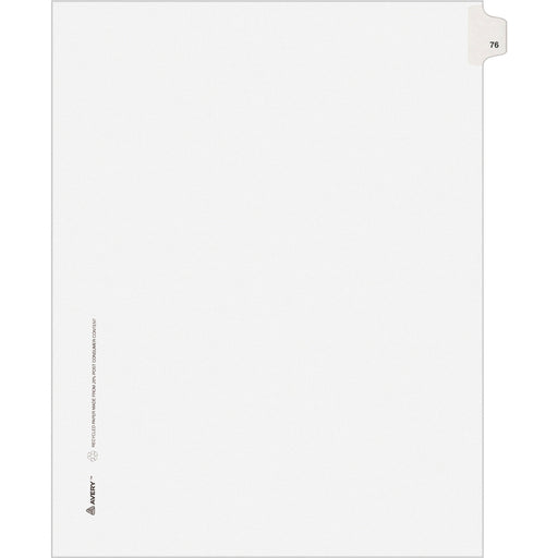 Avery® Individual Legal Dividers Allstate(R) Style, Letter Size, Side Tab #76 (82274)