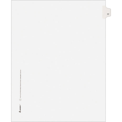 Avery® Individual Legal Dividers Allstate(R) Style, Letter Size, Side Tab #77 (82275)