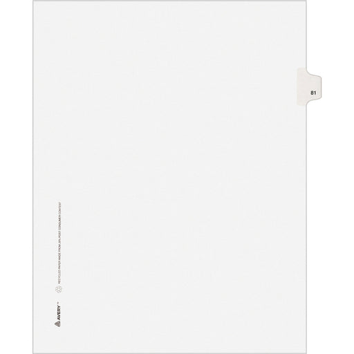 Avery® Individual Legal Dividers Allstate(R) Style, Letter Size, Side Tab #81 (82279)