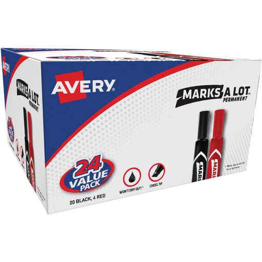 Avery® Permanent Markers, Regular Desk-Style, 24 Assorted