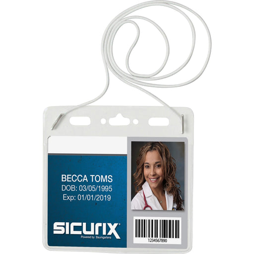 SICURIX Vinyl Badge Holder with Elastic Neckcord