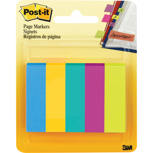 Post-it® Page Markers - 1/2"W - Bright Colors