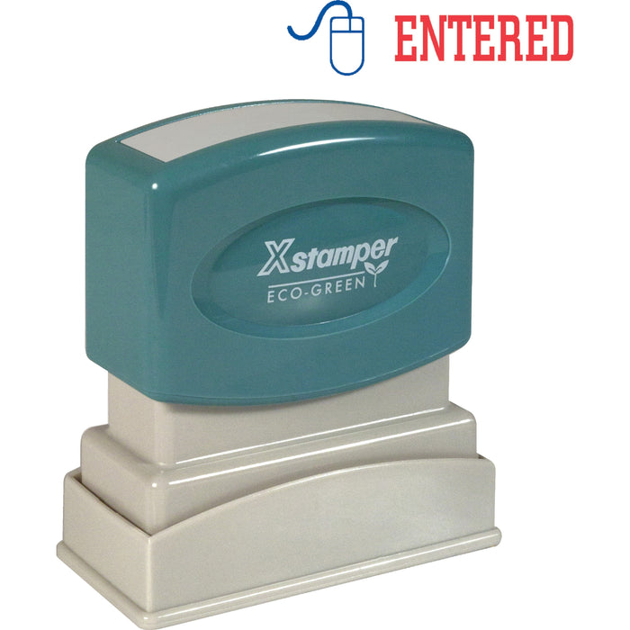 Xstamper Red/Blue ENTERED Title Stamp