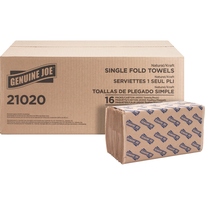Genuine Joe Single-Fold Value Paper Towels